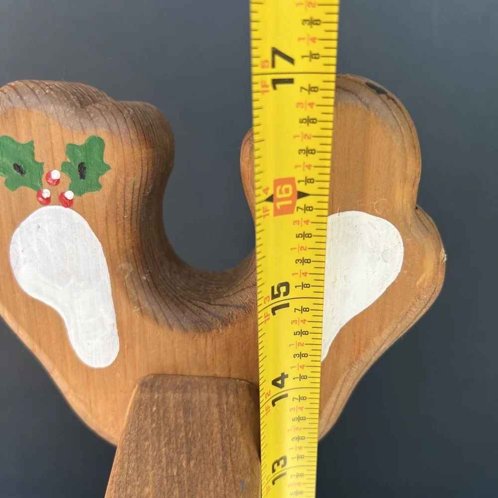 VTG Handmade Wooden Reindeer 16.5